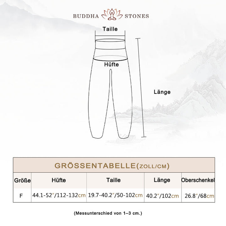 Buddha Stones Boho Lockere Haremshose mit geometrischem Elefantenmuster für Damen, Yogahose