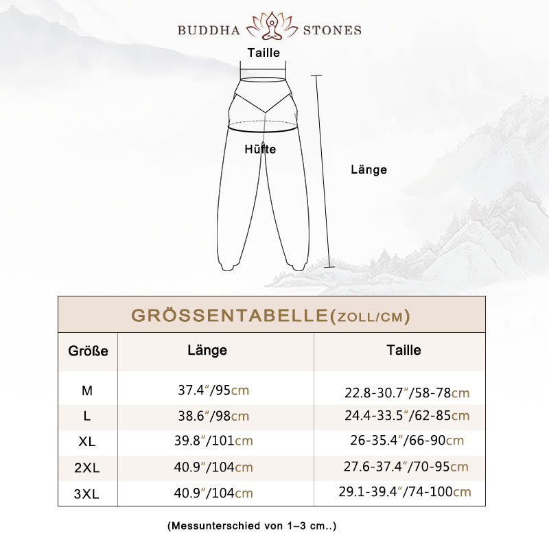 Buddha Stones Einfarbige modale Haremshose für Yoga und Tanz mit hoher Taille und Taschen - image 5