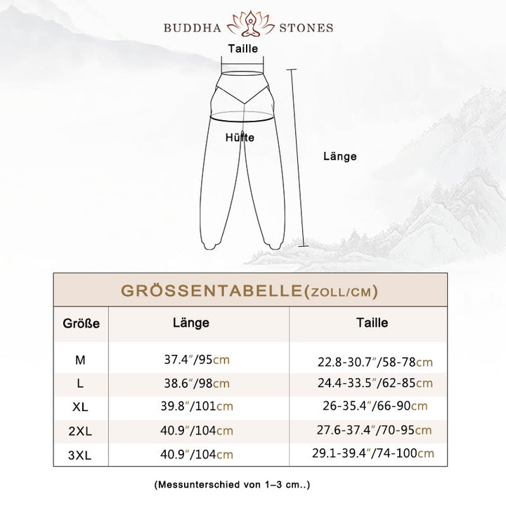 Buddha Stones Einfarbige modale Haremshose für Yoga und Tanz mit hoher Taille und Taschen - image 5