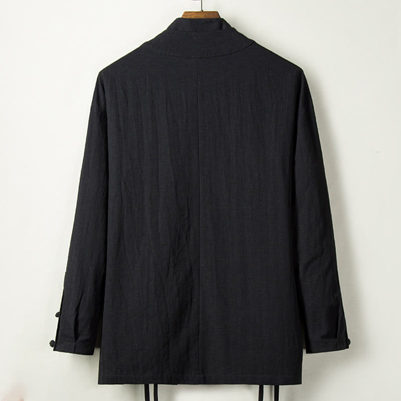 Buddha Stones ​​Herbst Chinesische Hanfu Baumwolle Leinen Männer Jacke Kleidung - image 6