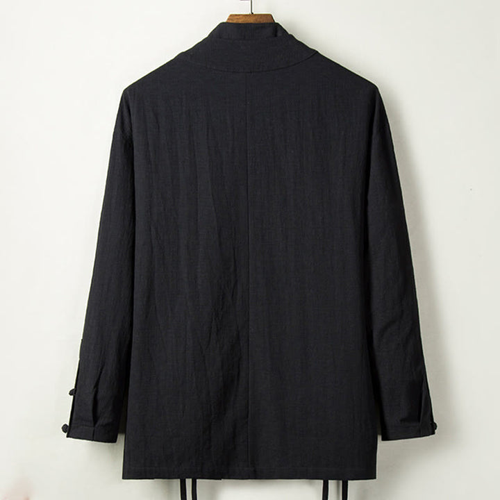 Buddha Stones ​​Herbst Chinesische Hanfu Baumwolle Leinen Männer Jacke Kleidung - image 6