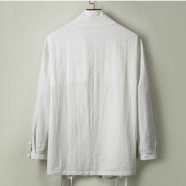 Buddha Stones ​​Herbst Chinesische Hanfu Baumwolle Leinen Männer Jacke Kleidung - image 3