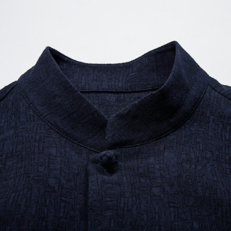 Buddha Stones Fall Solid Langarm Button Shirt Baumwolle Leinen Männer Kleidung - image 8