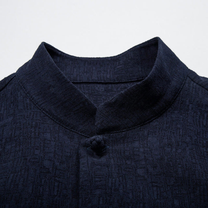 Buddha Stones Fall Solid Langarm Button Shirt Baumwolle Leinen Männer Kleidung - image 8