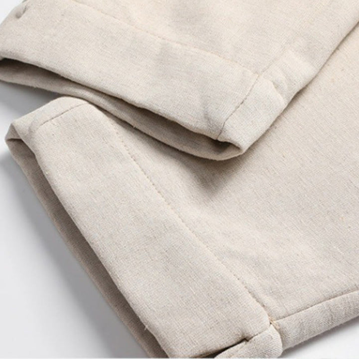 Buddha Stones Solid Tang-Anzug Traditionelles Fleece-gefüttertes Uniform-Set für Herren, langärmeliges Oberteil und Hose - image 8