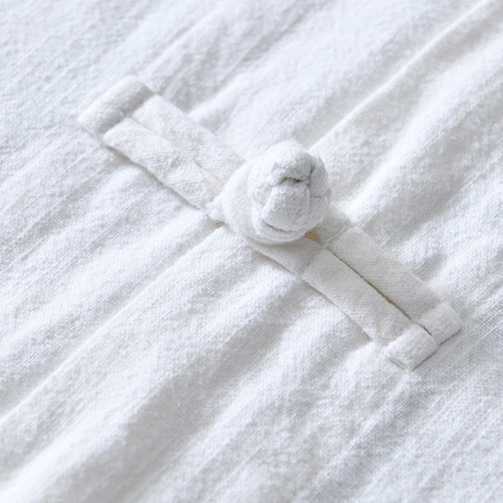 Buddha Stones Frosch-Knopf Chinesischer Tang-Anzug Baumwolle Leinen Herren Jacke Hemd mit Taschen - image 11