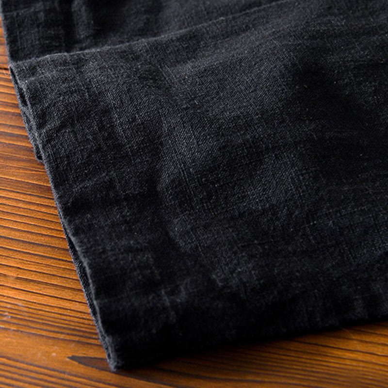 Buddha Stones Frosch-Knopf Chinesischer Tang-Anzug Baumwolle Leinen Herren Jacke Hemd mit Taschen - image 21