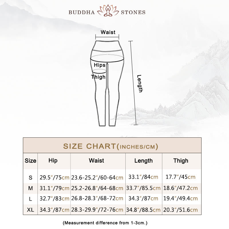 Buddha-Steine, Blumen, Blätter-Druck, Sport, Fitness, Yoga, hohe Taille, Leggings für Damen - image 4