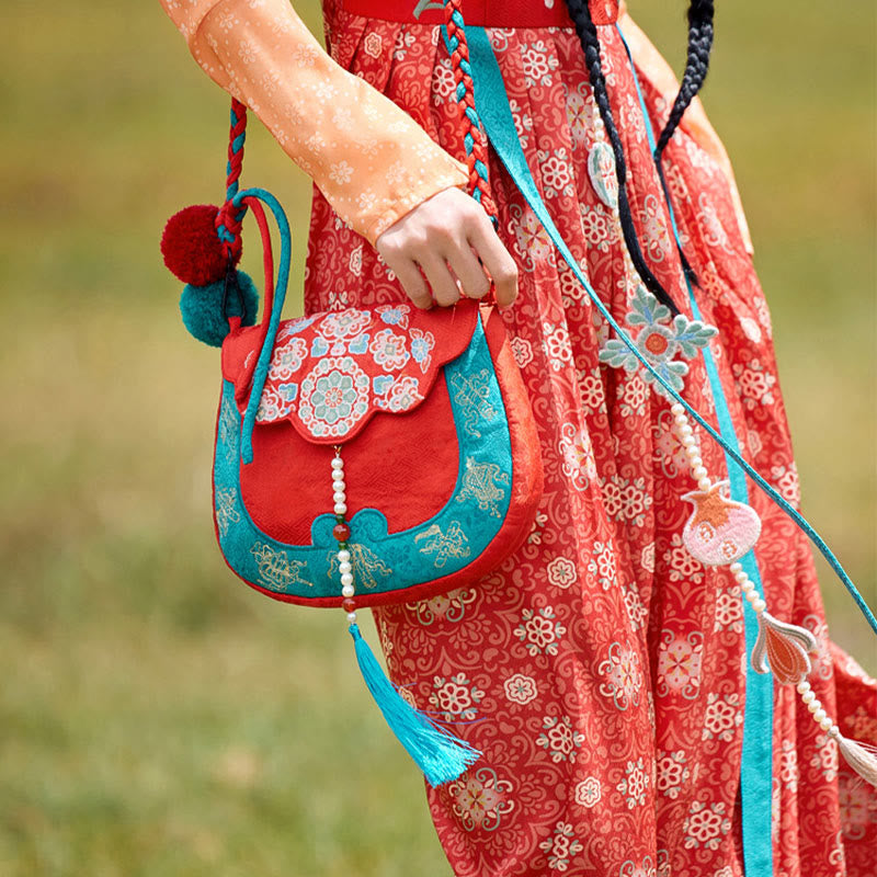 Buddha Stones Ethno-Stil Su Stickerei Reise Shopping Schultertasche Handtasche Umhängetasche