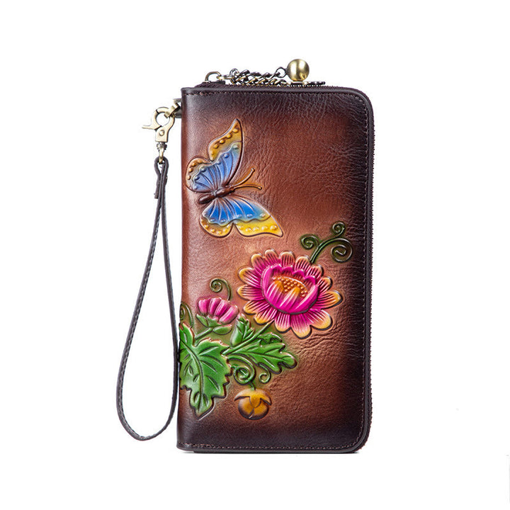 Buddha Stones Retro Schmetterling Sonnenblume bedruckte Ledertasche Reise Einkaufstasche Handtasche