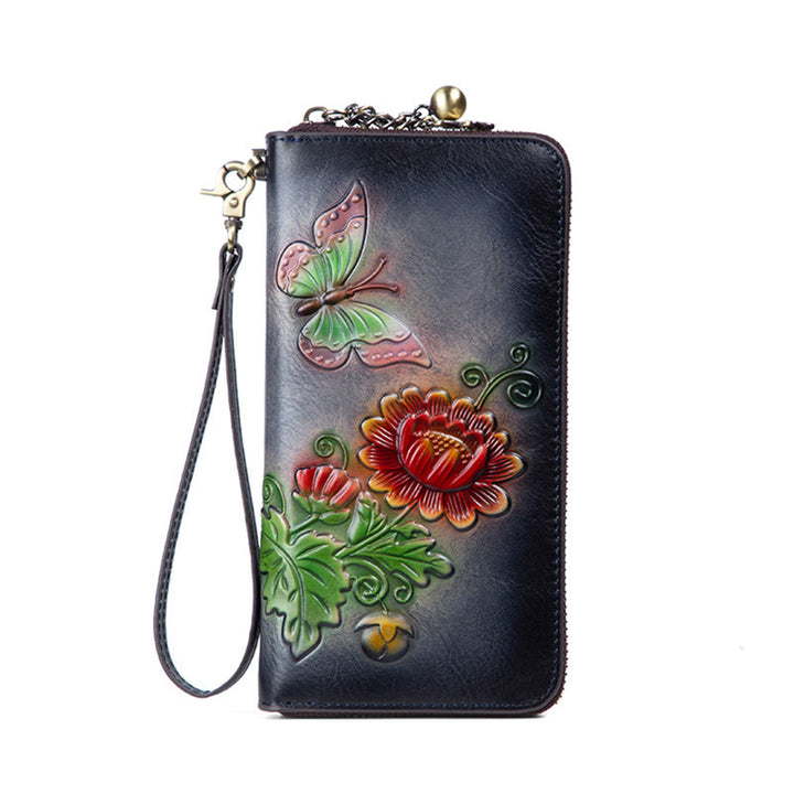 Buddha Stones Retro Schmetterling Sonnenblume bedruckte Ledertasche Reise Einkaufstasche Handtasche