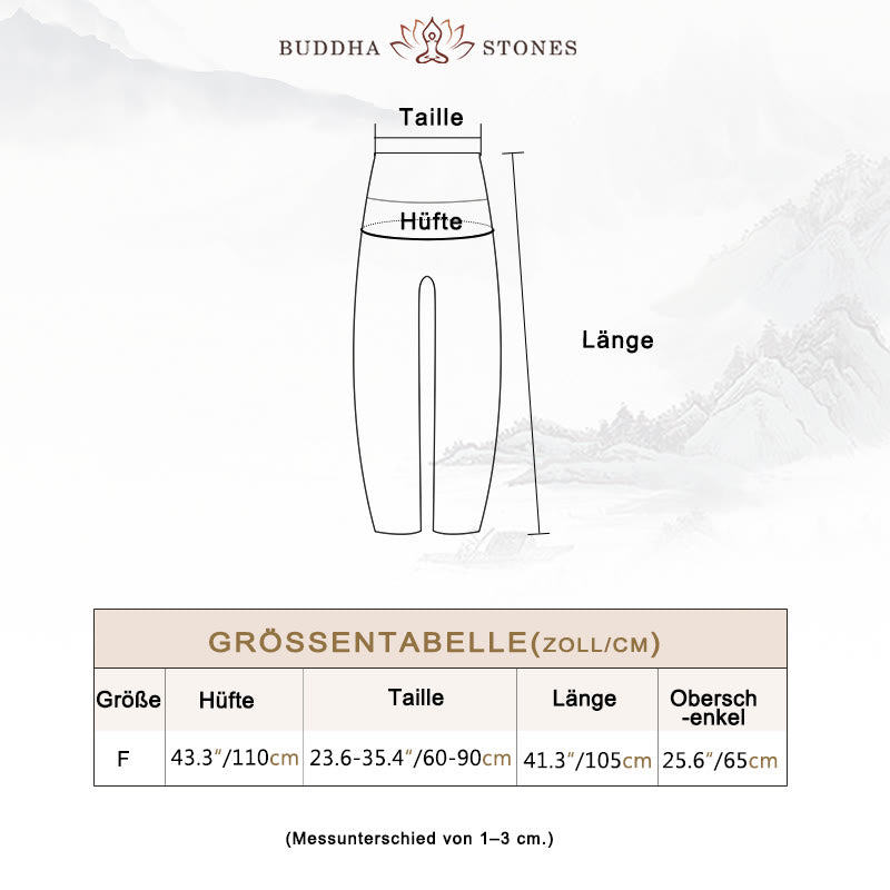 Buddha Stones lockere, lässige Haremshose mit rundem geometrischem Muster und hoher Taille für Damen