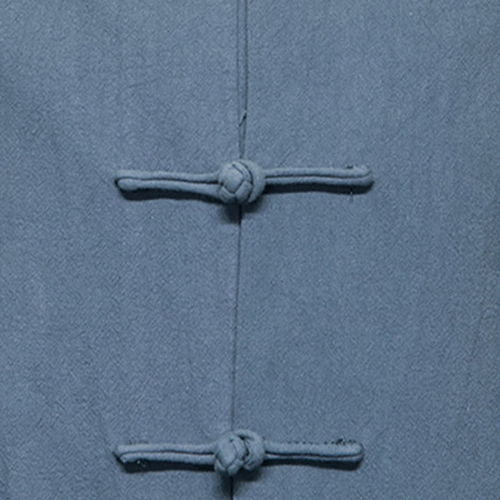 Buddha Stones Simple Frog-Button Chinesischer Tang-Anzug Baumwolle Herren Jacke Hemd mit Taschen - image 23