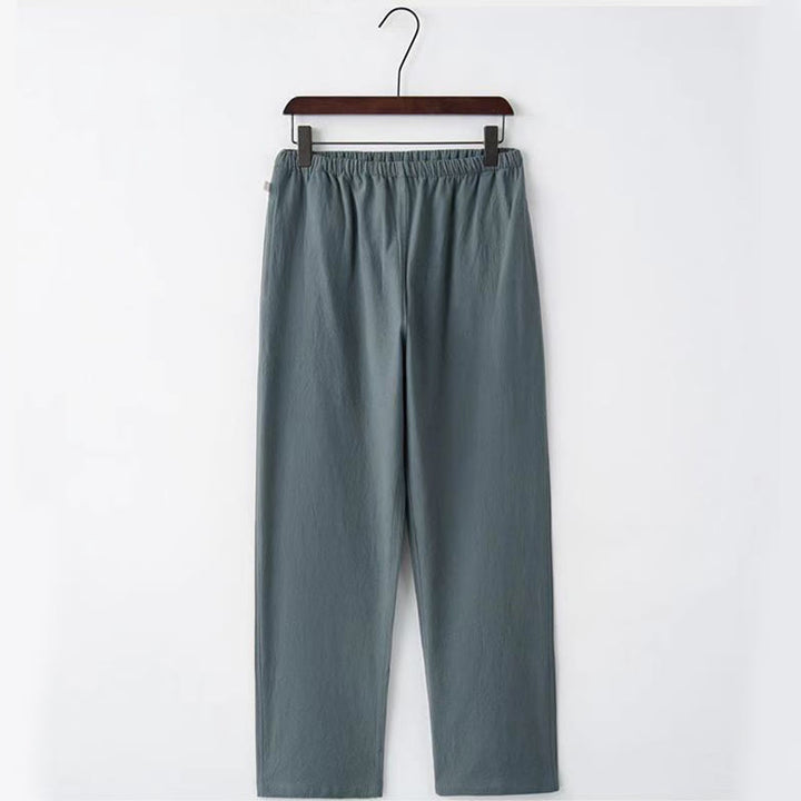 Buddha Stones 2-teiliger Tang-Anzug, traditionelle Froschknopf-Uniform, langärmeliges Hemd und Hose, Herren-Set - image 11