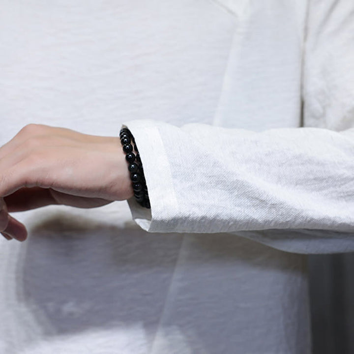 Buddha Stones Fall Solid Rundhals Langarm T-Shirt Baumwolle Männer Kleidung - image 19