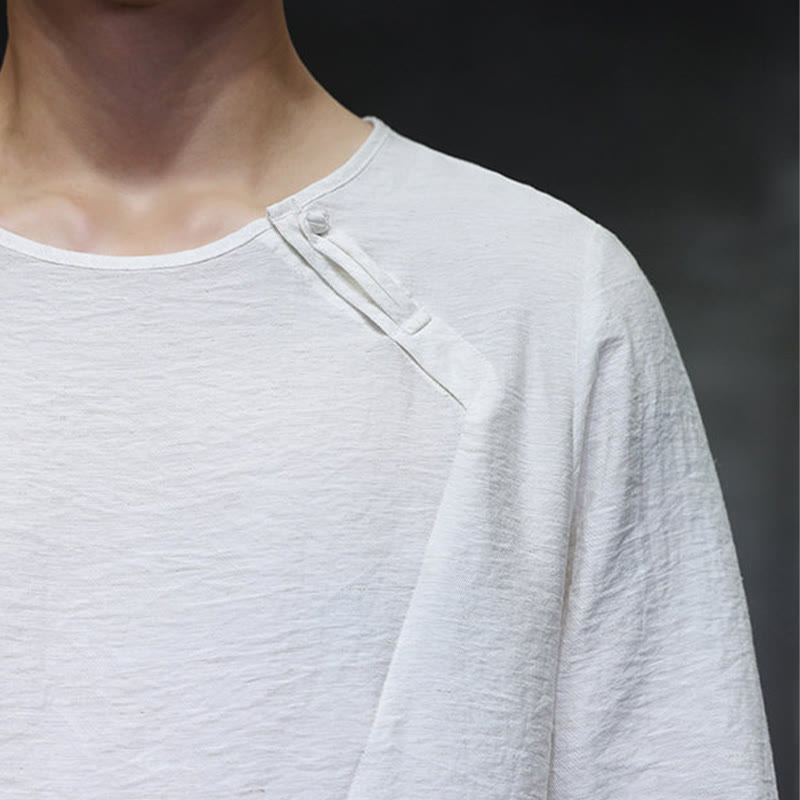 Buddha Stones Fall Solid Rundhals Langarm T-Shirt Baumwolle Männer Kleidung - image 17