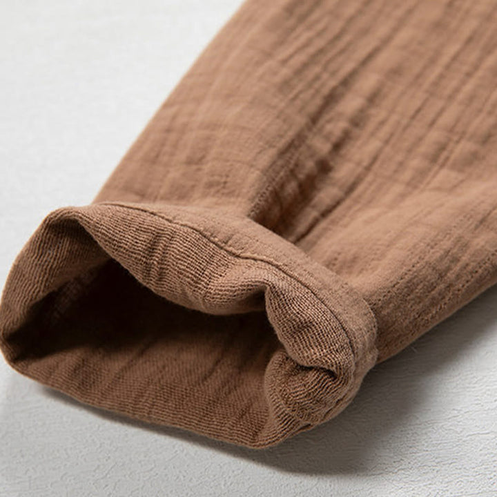 Buddha Stones Fall Einfaches V-Ausschnitt Langarm T-Shirt Baumwolle Herren Kleidung - image 9