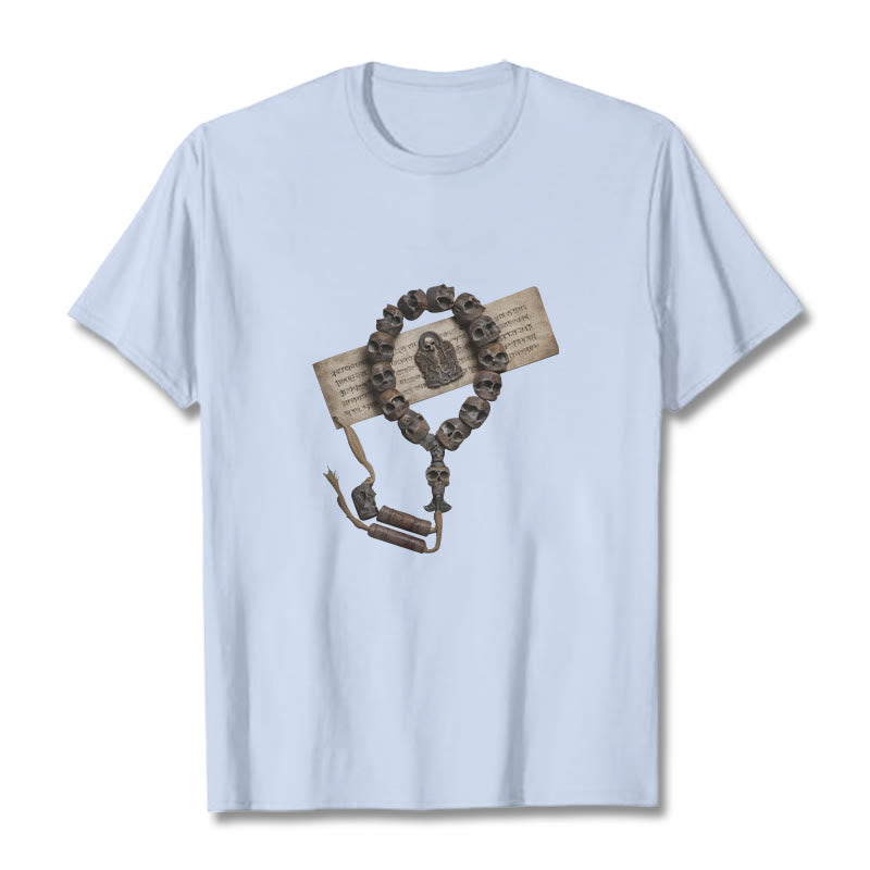 Buddha Stones ​​Tibetischen Der Herr Der Leiche Wald Perlen Muster T T-shirt - Helles Cyan - 2XL - image 24