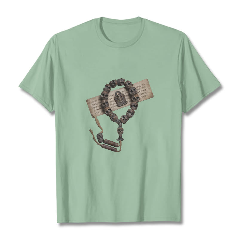 Buddha Stones ​​Tibetischen Der Herr Der Leiche Wald Perlen Muster T T-shirt - Blassgrün - 2XL - image 30