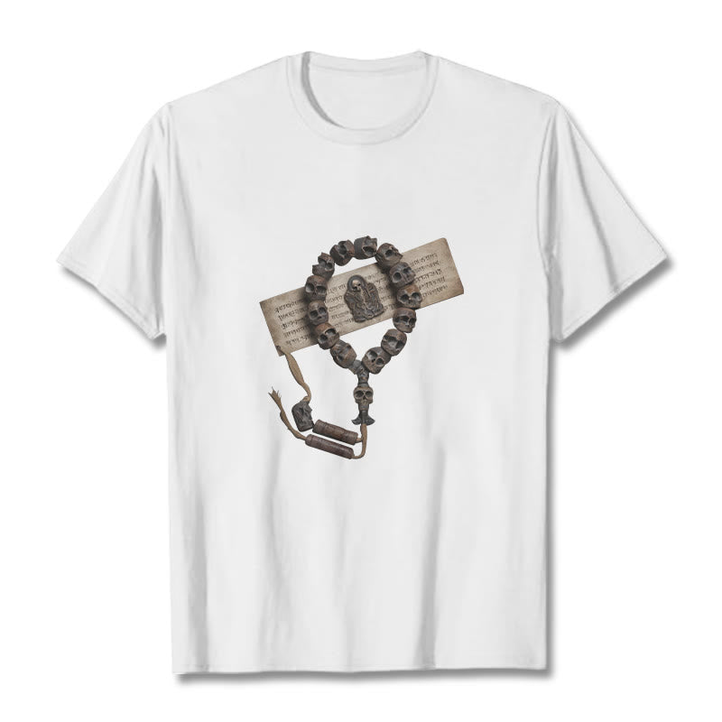 Buddha Stones ​​Tibetischen Der Herr Der Leiche Wald Perlen Muster T T-shirt - Weiß - 2XL - image 1