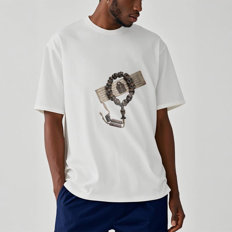 Buddha Stones ​​Tibetischen Der Herr Der Leiche Wald Perlen Muster T T-shirt - image 5