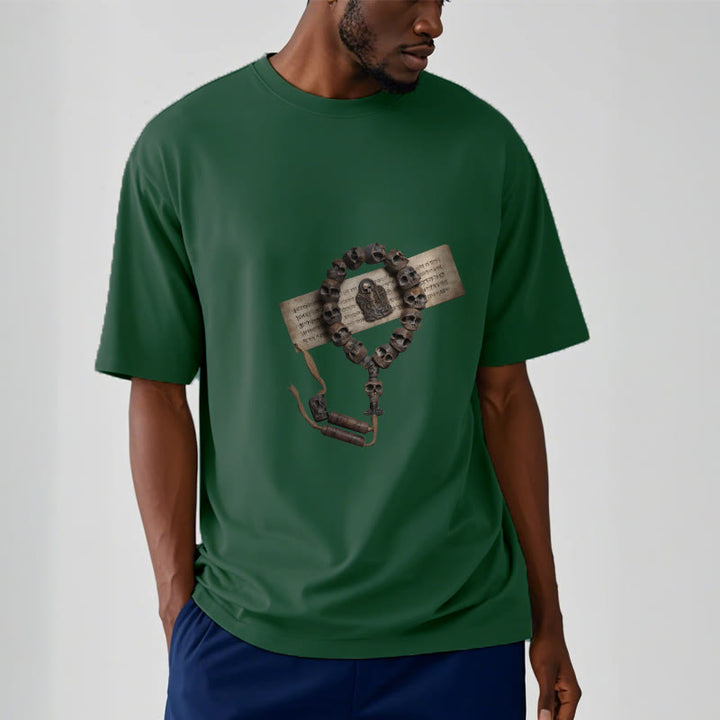 Buddha Stones ​​Tibetischen Der Herr Der Leiche Wald Perlen Muster T T-shirt - image 15