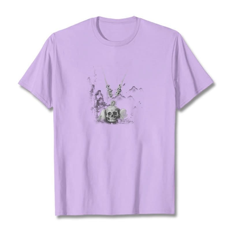 Buddha Stones ​​Tibetischen Der Herr Der Leiche Wald Schädel Anhänger Wolken Design T T-shirt - Pflaume - 2XL - image 18