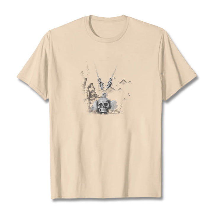 Buddha Stones ​​Tibetischen Der Herr Der Leiche Wald Schädel Anhänger Wolken Design T T-shirt - Bisque - 2XL - image 20