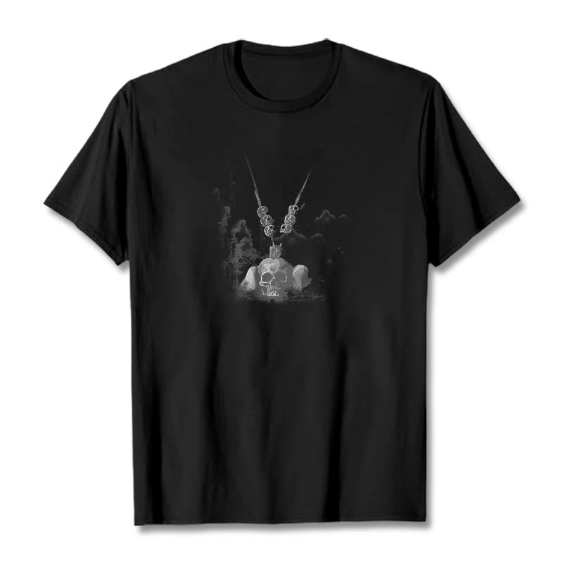 Buddha Stones ​​Tibetischen Der Herr Der Leiche Wald Schädel Anhänger Wolken Design T T-shirt - Schwarz - 2XL - image 7