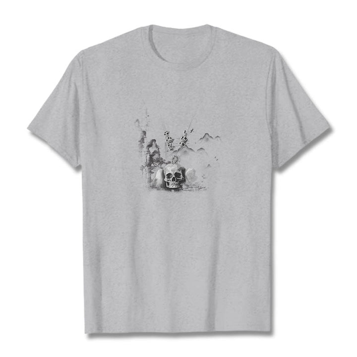 Buddha Stones ​​Tibetischen Der Herr Der Leiche Wald Schädel Anhänger Wolken Design T T-shirt - Hellgrau - 2XL - image 22
