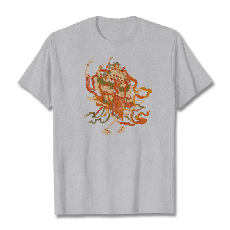 Buddha Stones ​​Tibetischen Bunte Die Herr Der Leiche Wald Muster T T-shirt - Hellgrau - 2XL - image 22