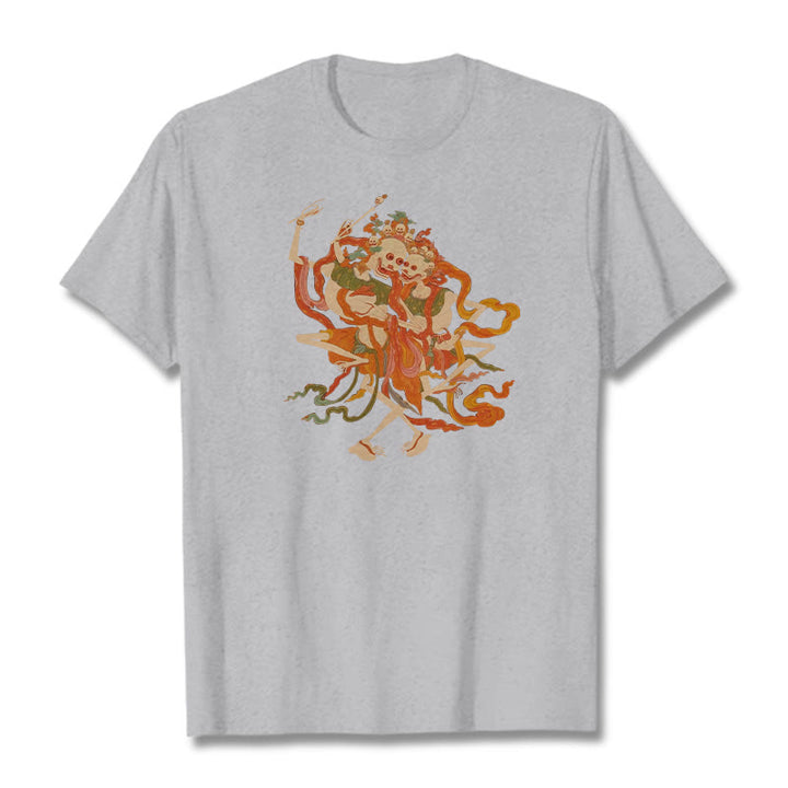 Buddha Stones ​​Tibetischen Bunte Die Herr Der Leiche Wald Muster T T-shirt - Hellgrau - 2XL - image 22