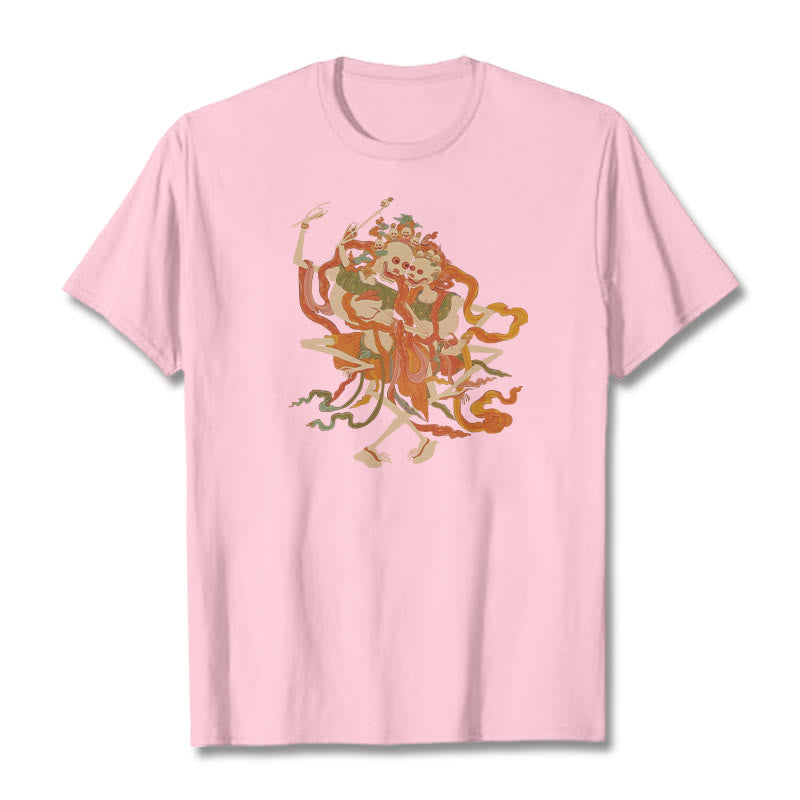 Buddha Stones ​​Tibetischen Bunte Die Herr Der Leiche Wald Muster T T-shirt - Hellrosa - 2XL - image 15