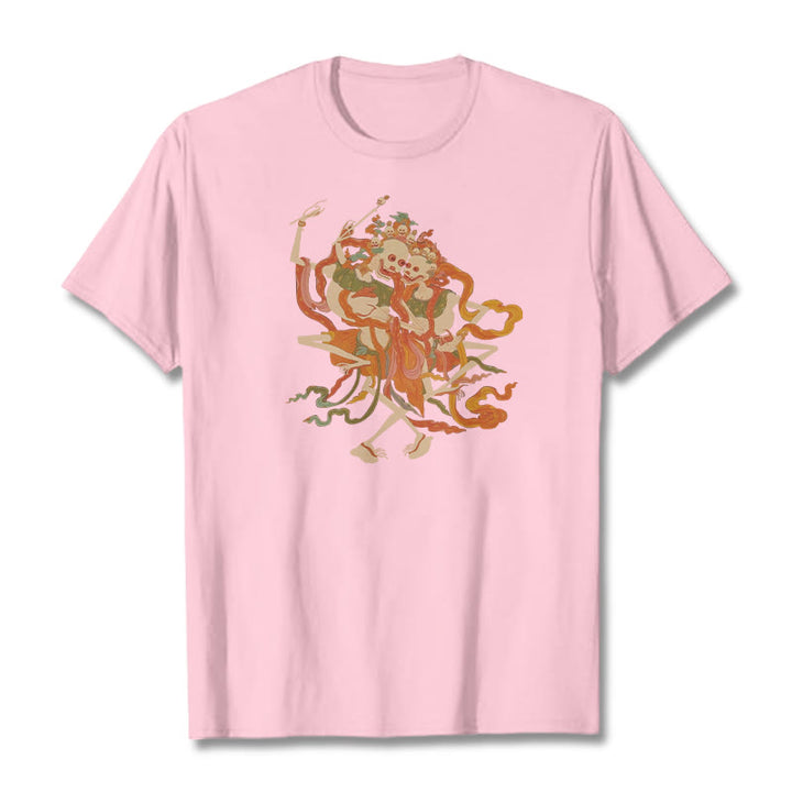 Buddha Stones ​​Tibetischen Bunte Die Herr Der Leiche Wald Muster T T-shirt - Hellrosa - 2XL - image 15
