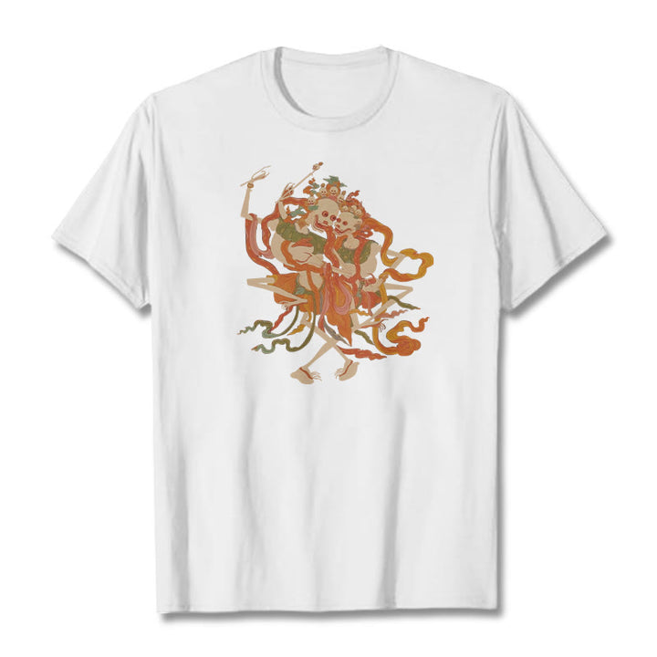 Buddha Stones ​​Tibetischen Bunte Die Herr Der Leiche Wald Muster T T-shirt - Weiß - 2XL - image 9