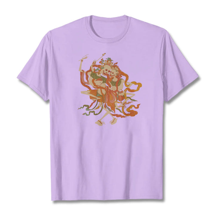 Buddha Stones ​​Tibetischen Bunte Die Herr Der Leiche Wald Muster T T-shirt - Pflaume - 2XL - image 19