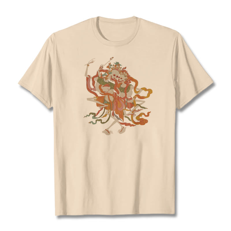 Buddha Stones ​​Tibetischen Bunte Die Herr Der Leiche Wald Muster T T-shirt - Biskuit - 2XL - image 0
