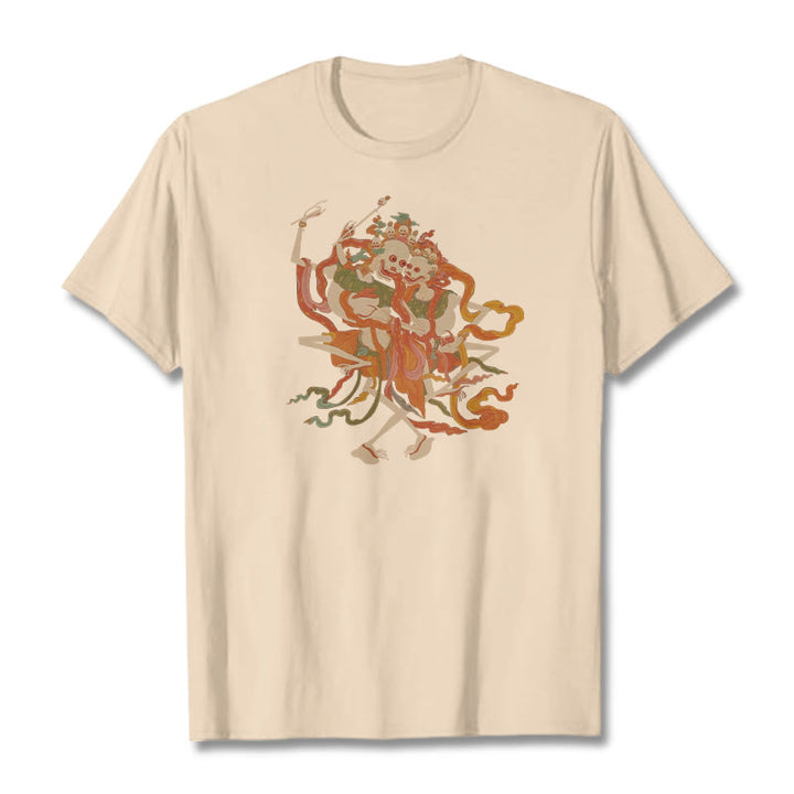 Buddha Stones ​​Tibetischen Bunte Die Herr Der Leiche Wald Muster T T-shirt - Biskuit - 2XL - image 0