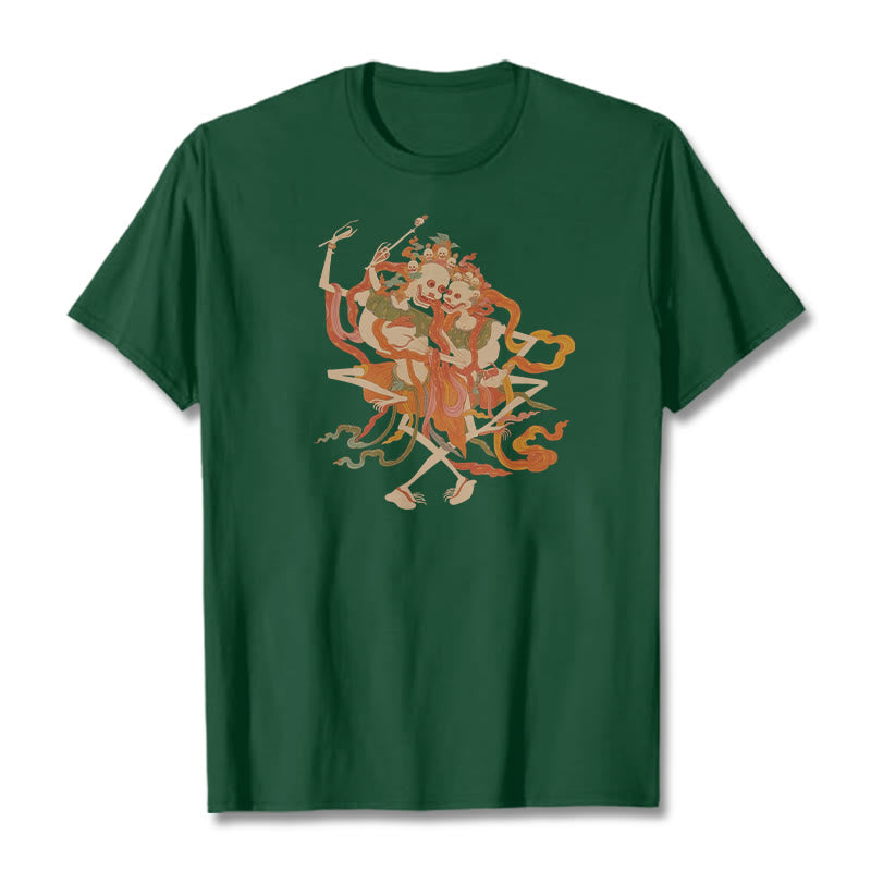 Buddha Stones ​​Tibetischen Bunte Die Herr Der Leiche Wald Muster T T-shirt - Waldgrün - 2XL - image 12