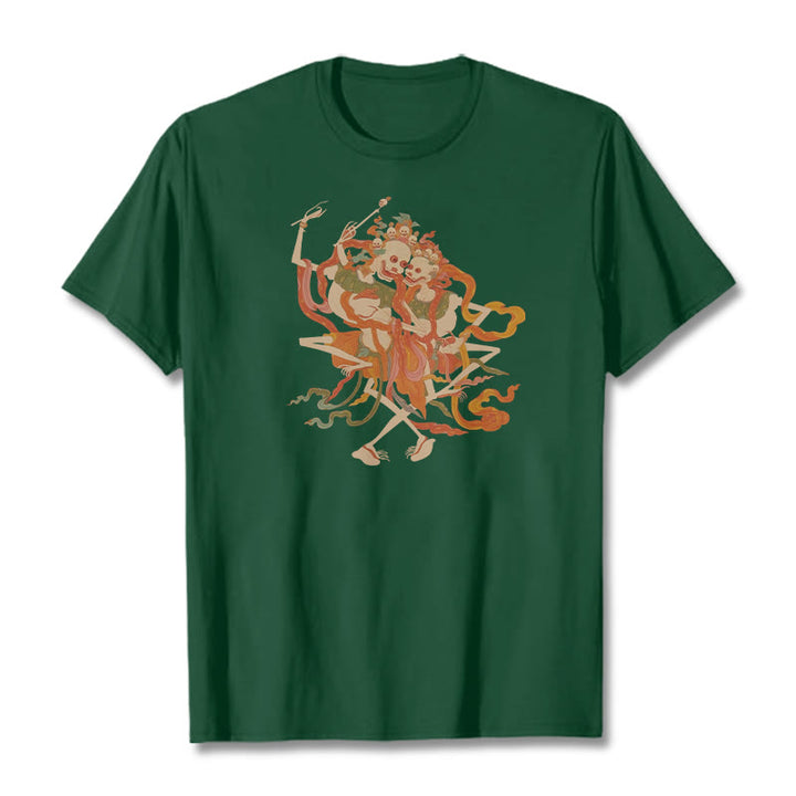 Buddha Stones ​​Tibetischen Bunte Die Herr Der Leiche Wald Muster T T-shirt - Waldgrün - 2XL - image 13