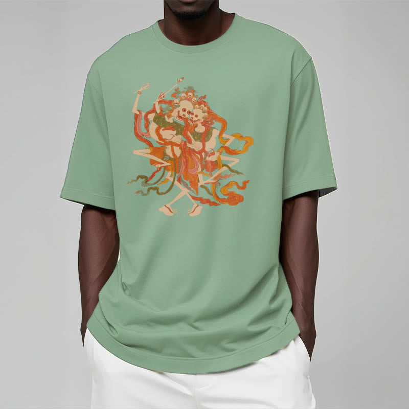 Buddha Stones ​​Tibetischen Bunte Die Herr Der Leiche Wald Muster T T-shirt - image 18