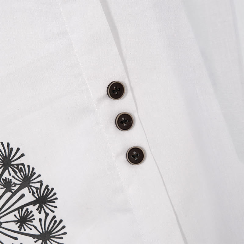 Buddha Stones Casual Löwenzahn Langarm Rundhals Shirt Baumwolle Leinen Damen Shirts - image 11