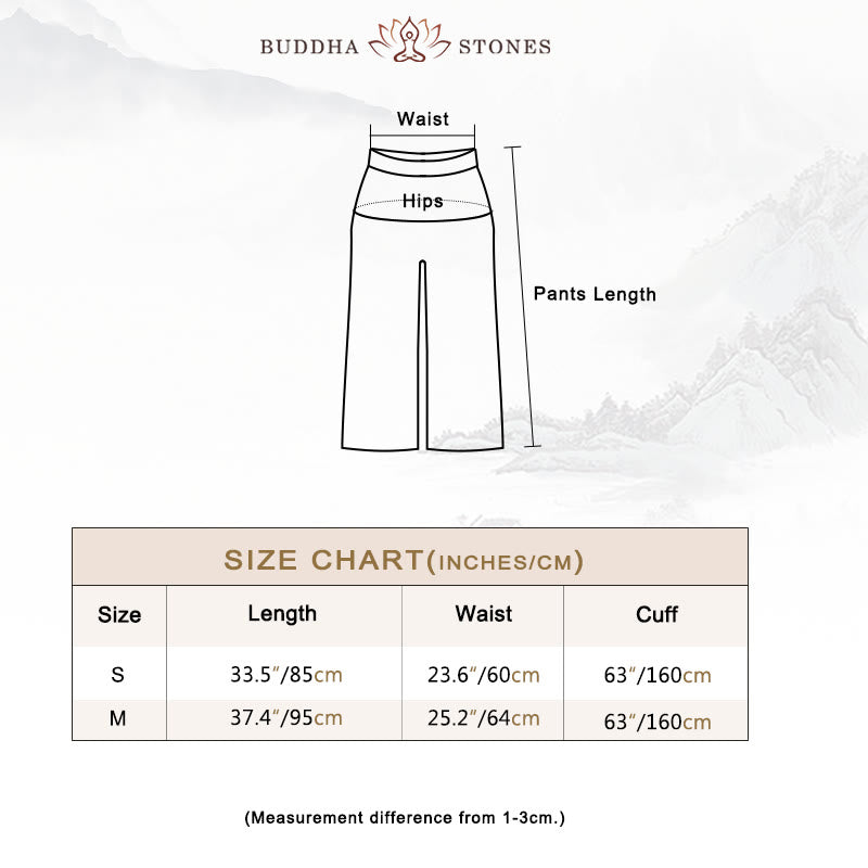 Buddha Stones Damen-Hose, lässig, lockere Hose aus Baumwollleinen, weites Bein für Yoga und Tanz - image 5