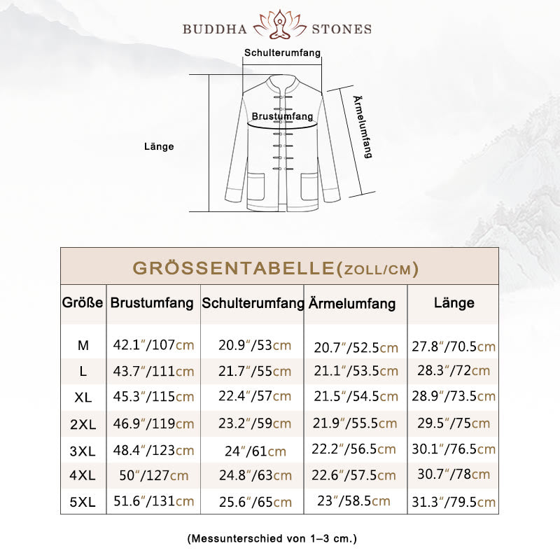 Buddha Stones, Frosch-Knopf, chinesischer Tang-Anzug, Kranich-Charakter, langes Hemd, Baumwolle, Wildleder, Herrenjacke, Kleidung - image 5