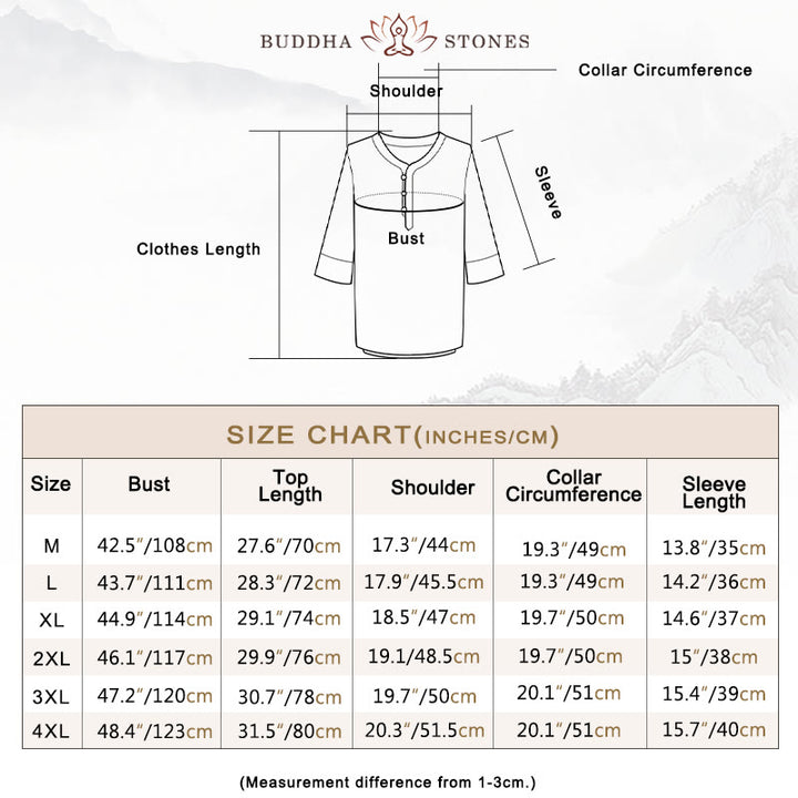 Buddha Stones, einfarbiges traditionelles Kurzarm-T-Shirt und Hose, Herren-Set - image 4