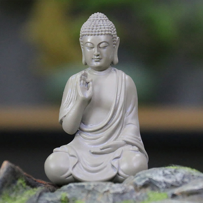 Buddha Stones, kleine Meditations- und Gebetsstatue aus Kunstharz, Mitgefühl, Dekoration für den Schreibtisch zu Hause - image 13