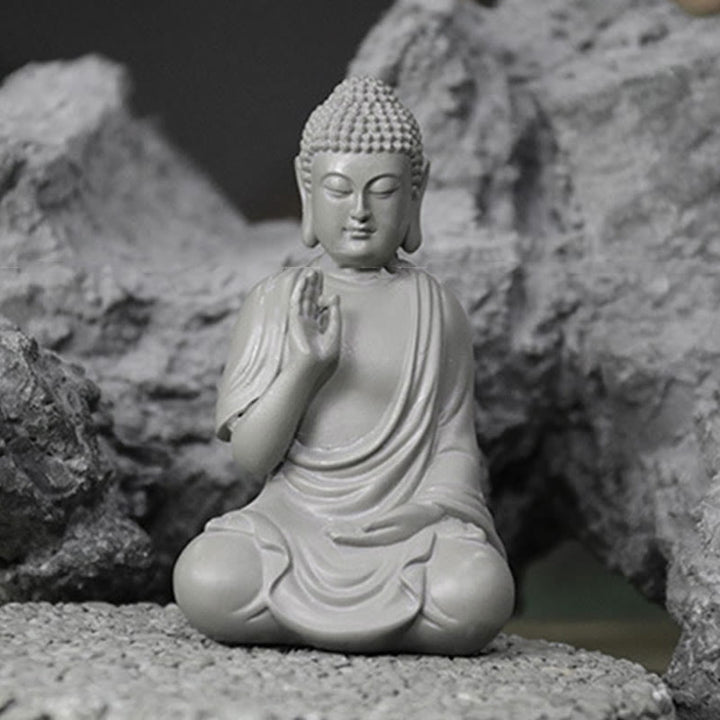 Buddha Stones, kleine Meditations- und Gebetsstatue aus Kunstharz, Mitgefühl, Dekoration für den Schreibtisch zu Hause