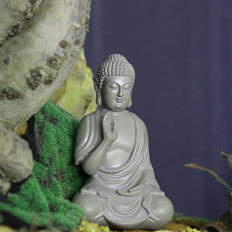 Buddha Stones, kleine Meditations- und Gebetsstatue aus Kunstharz, Mitgefühl, Dekoration für den Schreibtisch zu Hause - image 14