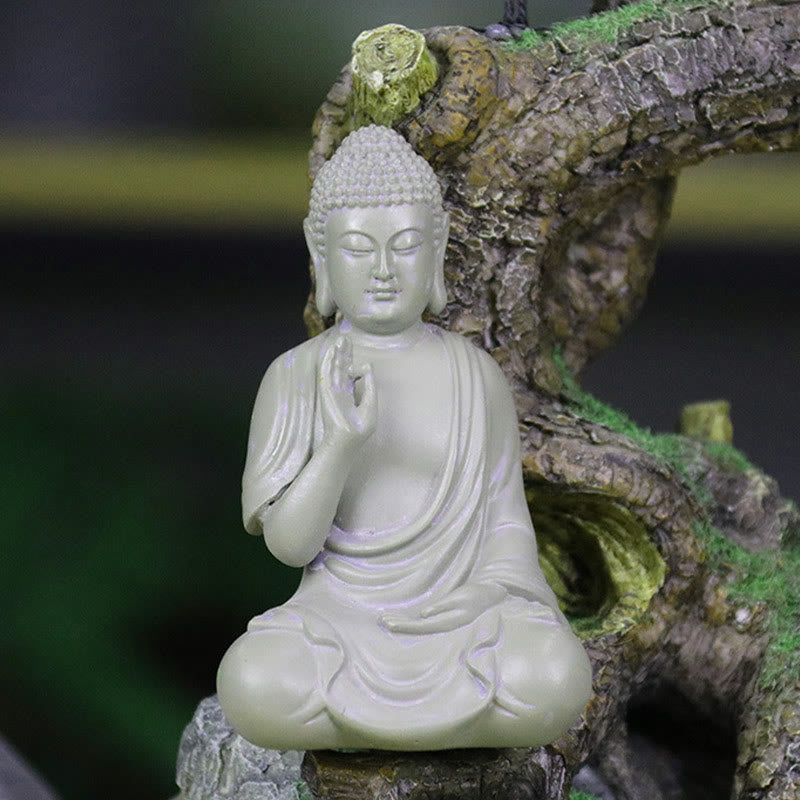 Buddha Stones, kleine Meditations- und Gebetsstatue aus Kunstharz, Mitgefühl, Dekoration für den Schreibtisch zu Hause