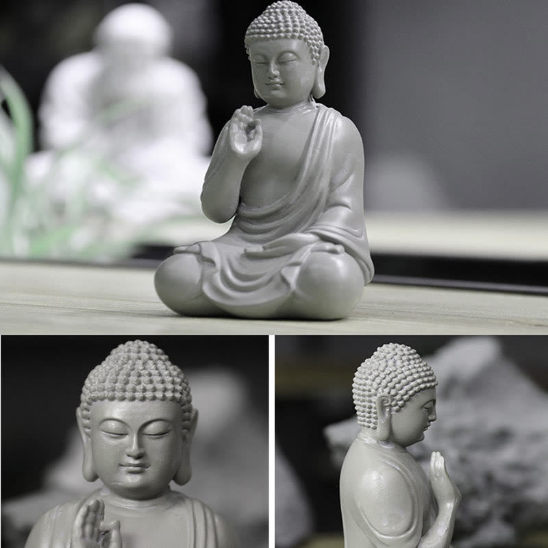 Buddha Stones, kleine Meditations- und Gebetsstatue aus Kunstharz, Mitgefühl, Dekoration für den Schreibtisch zu Hause